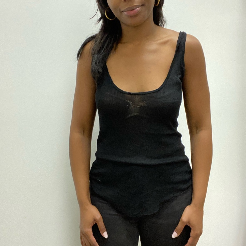 Zara | Black ribbed knit tank top